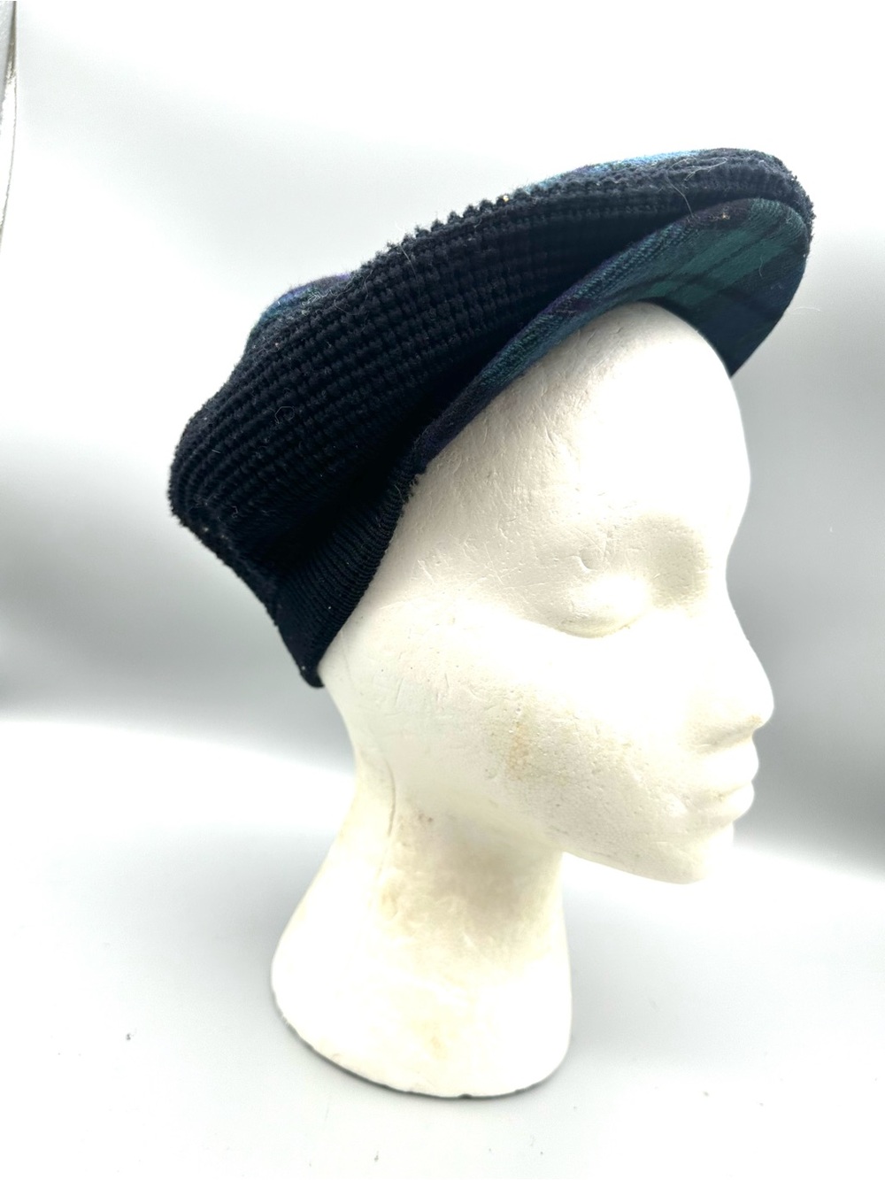 Ross of Glasgow Black Watch Tartan Plaid Wool Blend Flat Cap Newsboy Hat Green